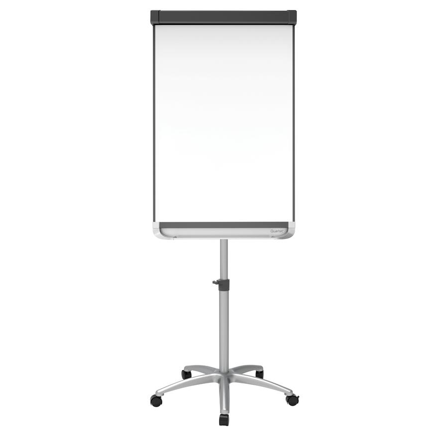 Quartet Prestige 2 Mobile Presentation Easel - 24" (2 ft) Width x 36" (3 ft) Height - White Painted Steel Surface - Graphite Aluminum Frame - Vertical - Magnetic - 1 Each. Picture 2
