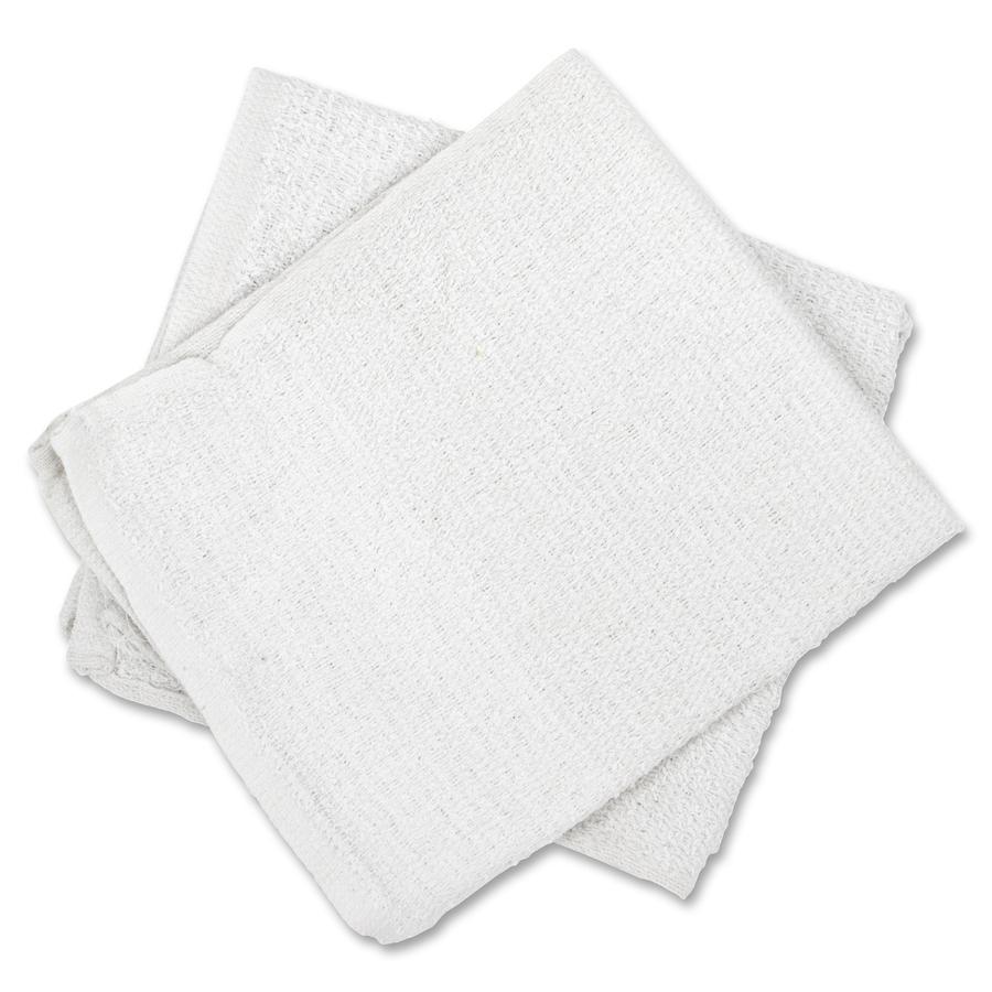Hospeco Counter Cloths - Cloth - 14" Width x 17" Length - White. Picture 2