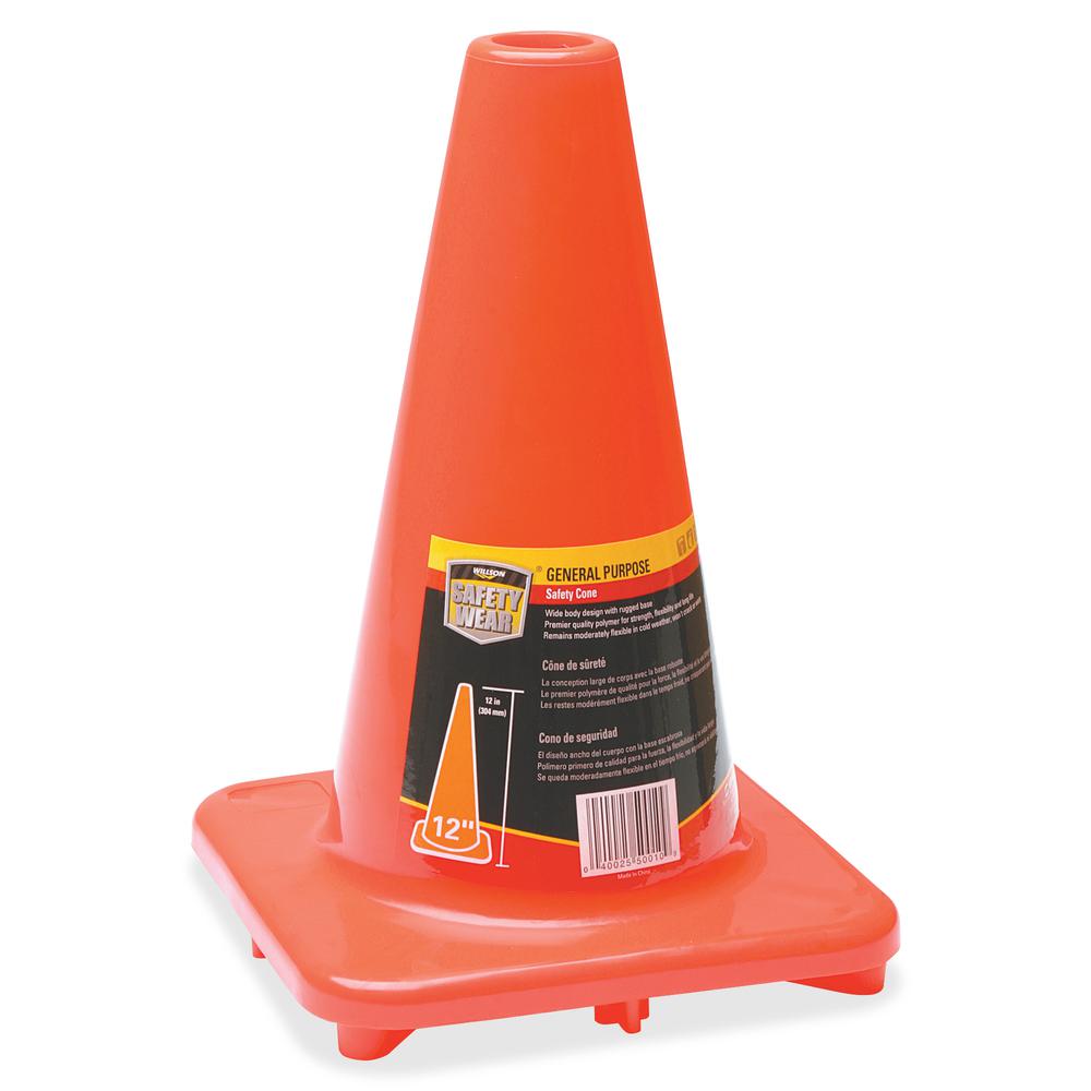 Honeywell Orange Traffic Cone - 1 Each - 12" Width - Cone Shape - Fade Resistant, Long Lasting, UV Resistant - Outdoor - Orange. Picture 2
