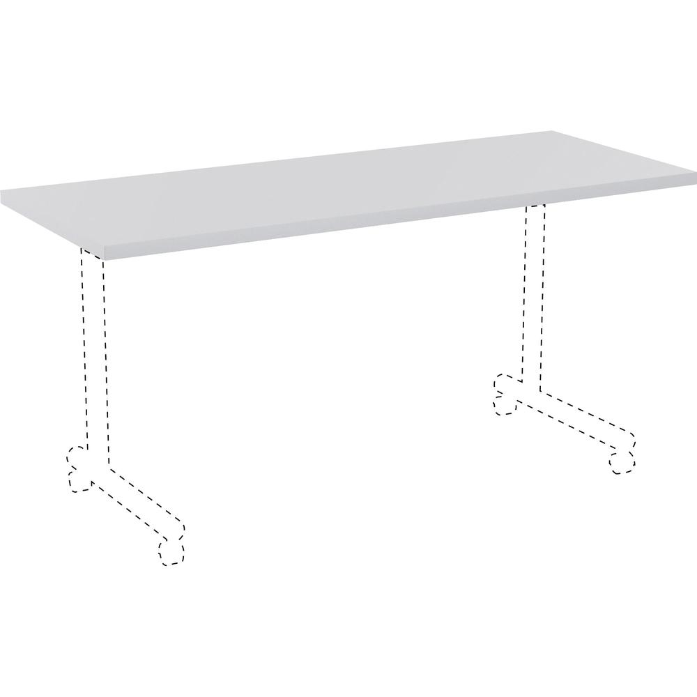 Lorell Rectangular Invent Tabletop - Light Gray - For - Table TopRectangle Top - 60" Table Top Length x 24" Table Top Width x 1" Table Top Thickness - Assembly Required - High Pressure Laminate (HPL),. Picture 3