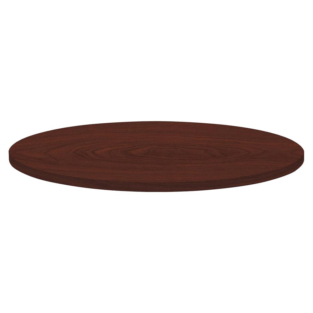 Lorell Hospitality Collection Tabletop - Round Top - 1" Table Top Thickness x 36" Table Top DiameterAssembly Required - High Pressure Laminate (HPL), Mahogany - Particleboard, Polyvinyl Chloride (PVC). Picture 4