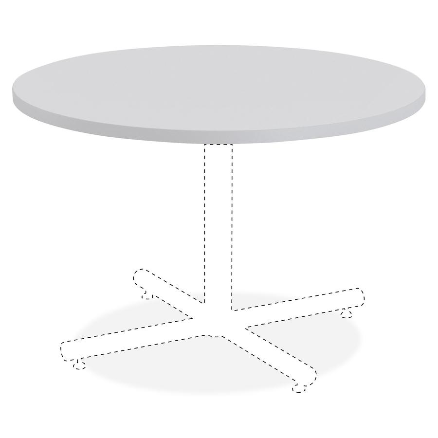 Lorell Hospitality Collection Tabletop - Round Top - 1" Table Top Thickness x 36" Table Top DiameterAssembly Required - High Pressure Laminate (HPL), Light Gray - Particleboard, Polyvinyl Chloride (PV. Picture 5