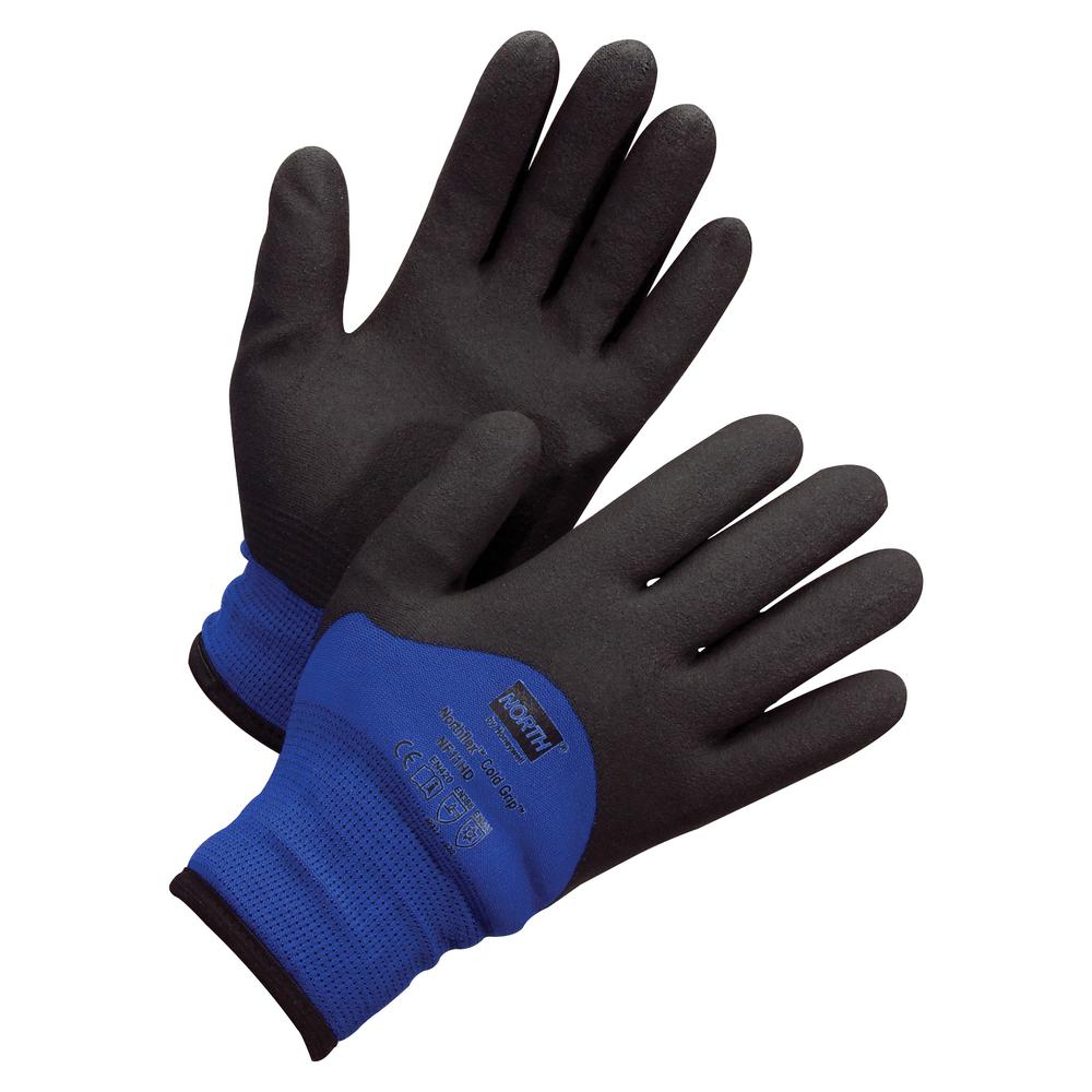 Honeywell Northflex Coated Cold Grip Gloves - Large Size - Blue, Black - Heavyweight, Insulated, Flexible, Shock Absorbing, Vibration Resistant, Liquid Proof, Firm Wet Grip, Durable, Cold Resistant, E. Picture 2