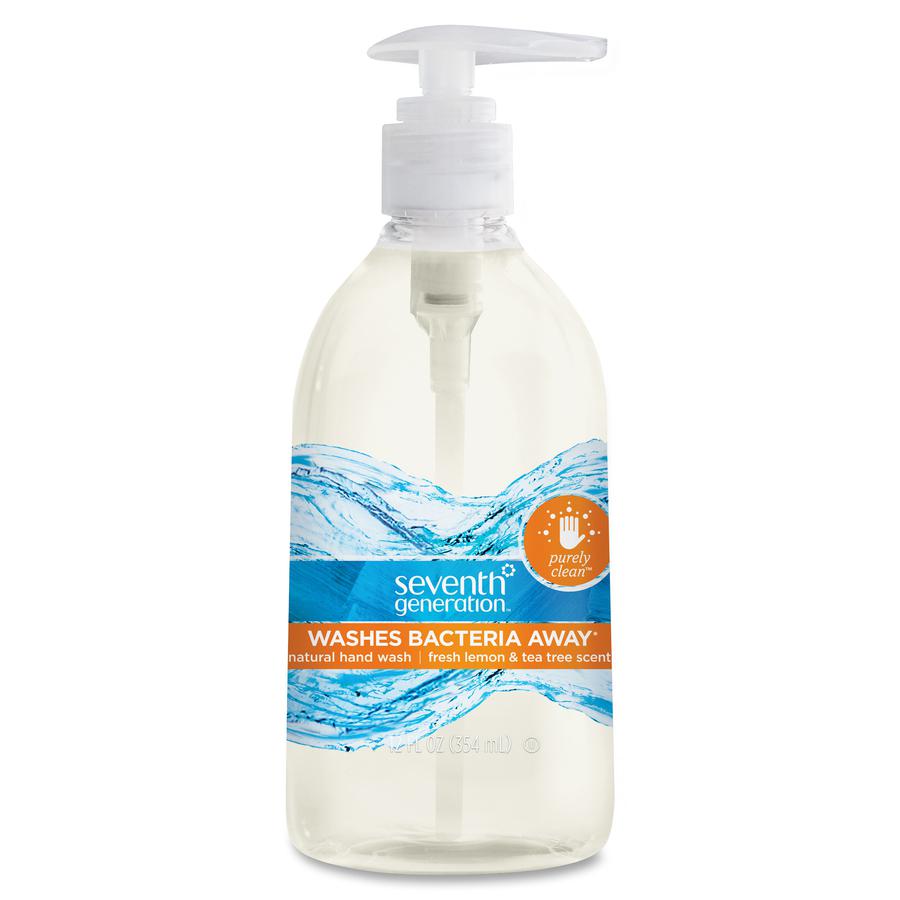 Seventh Generation Purely Clean Hand Wash - Fresh Lemon & Tea Tree ScentFor - 12 fl oz (354.9 mL) - Pump Bottle Dispenser - Kill Germs, Bacteria Remover - Hand - Antibacterial - Clear - Dye-free, Phth. Picture 3