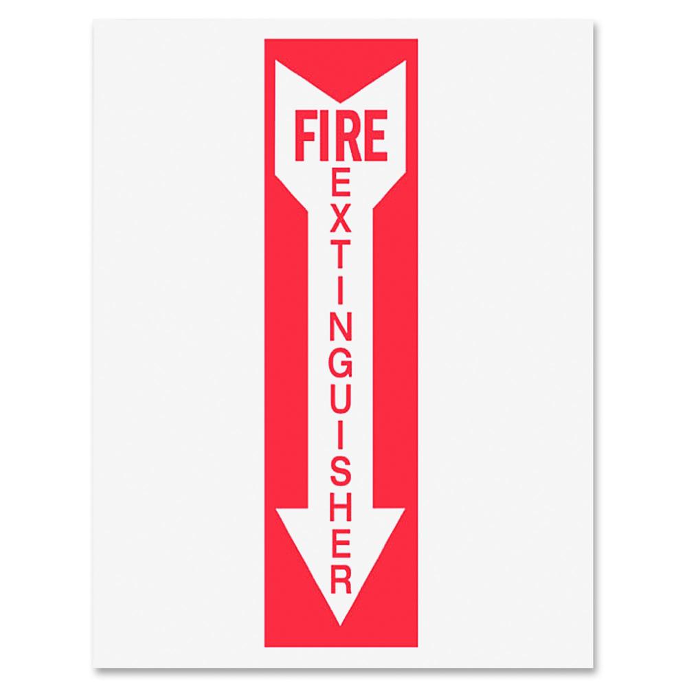 Djois by Tarifold Safety Sign Inserts - 6 / Pack - Fire Extinguisher Print/Message - Rectangular Shape - Red Print/Message Color - Tear Resistant, Durable, Water Proof, Long Lasting - White, Red. Picture 2