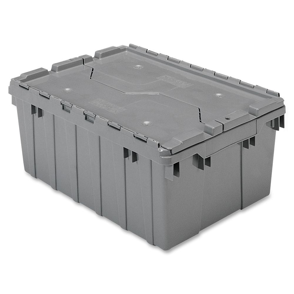 Akro-Mils Attached Lid Storage Container - Internal Dimensions: 8.63" Height - External Dimensions: 21.5" Length x 15" Width x 9" Height - 35 lb - 8 gal - Padlock, String/Button Tie Closure - Stackabl. Picture 2