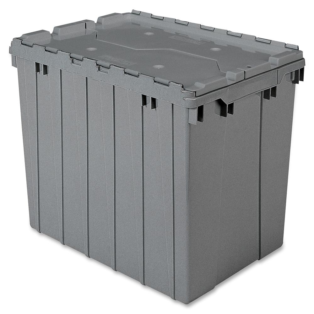 Akro-Mils Attached Lid Storage Container - Internal Dimensions: 16.88" Height - External Dimensions: 21.5" Length x 15" Width x 17" Height - 100 lb - 17 gal - Padlock, String/Button Tie Closure - Stac. Picture 2