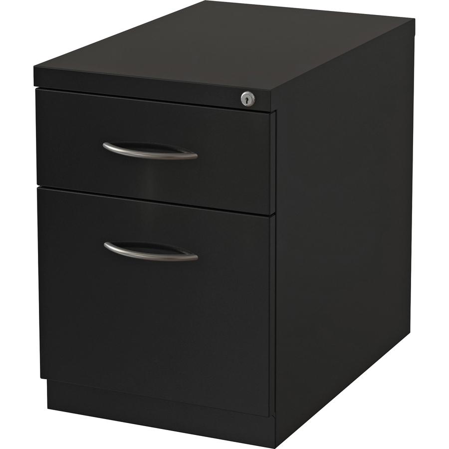 Lorell Premium Box/File Mobile File Cabinet with Arm Pull - 15" x 19.9" x 21.8" - 2 x Drawer(s) for Box, File - Letter - Pencil Tray, Ball-bearing Suspension, Drawer Extension, Durable - Black - Steel. Picture 11