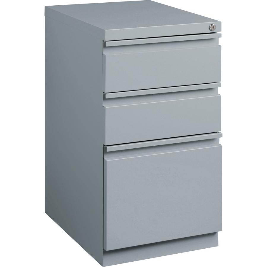 Lorell 20" Box/Box/File Mobile File Cabinet with Full-Width Pull - 15" x 19.9" x 27.8" - 3 x Drawer(s) for Box, File - Letter - Ball-bearing Suspension, Drawer Extension, Durable, Recessed Drawer - Gr. Picture 10