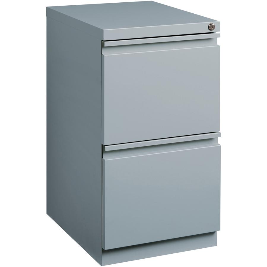 Lorell 20" File/File Mobile File Cabinet with Full-Width Pull - 15" x 19.9" x 27.8" - 2 x Drawer(s) for File - Letter - Vertical - Ball-bearing Suspension, Drawer Extension, Durable, Recessed Drawer -. Picture 7