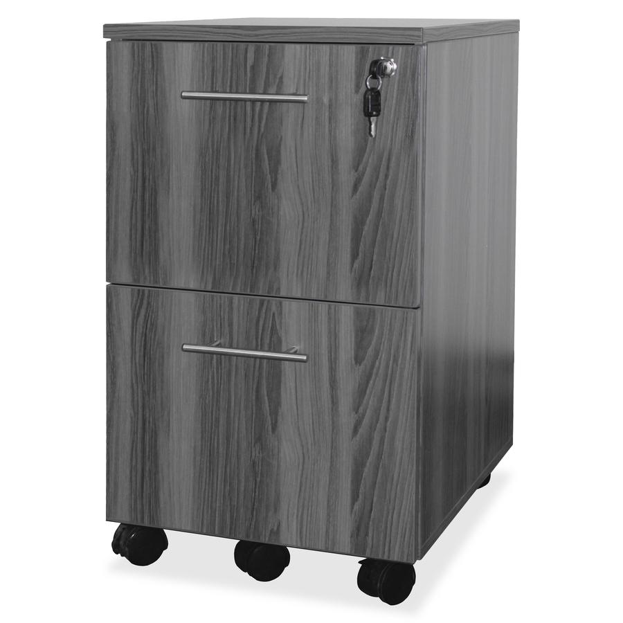 Mayline Gray Laminate File/File Mobile Pedestal File - 18" x 15.5" x 26.8" - 2 x File Drawer(s) - Material: Steel - Finish: Gray, Laminate - Stain Resistant, Water Resistant, Abrasion Resistant, Drawe. Picture 3