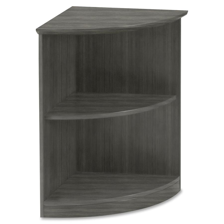 Mayline Medina - Open 1/4-Round Bookcase - 1" Shelf, 20" x 20"29.5" Bookshelf - 2 Shelve(s) - 1 Adjustable Shelf(ves) - Finish: Gray Steel Laminate - Leveler, Stain Resistant, Water Resistant, Abrasio. Picture 3