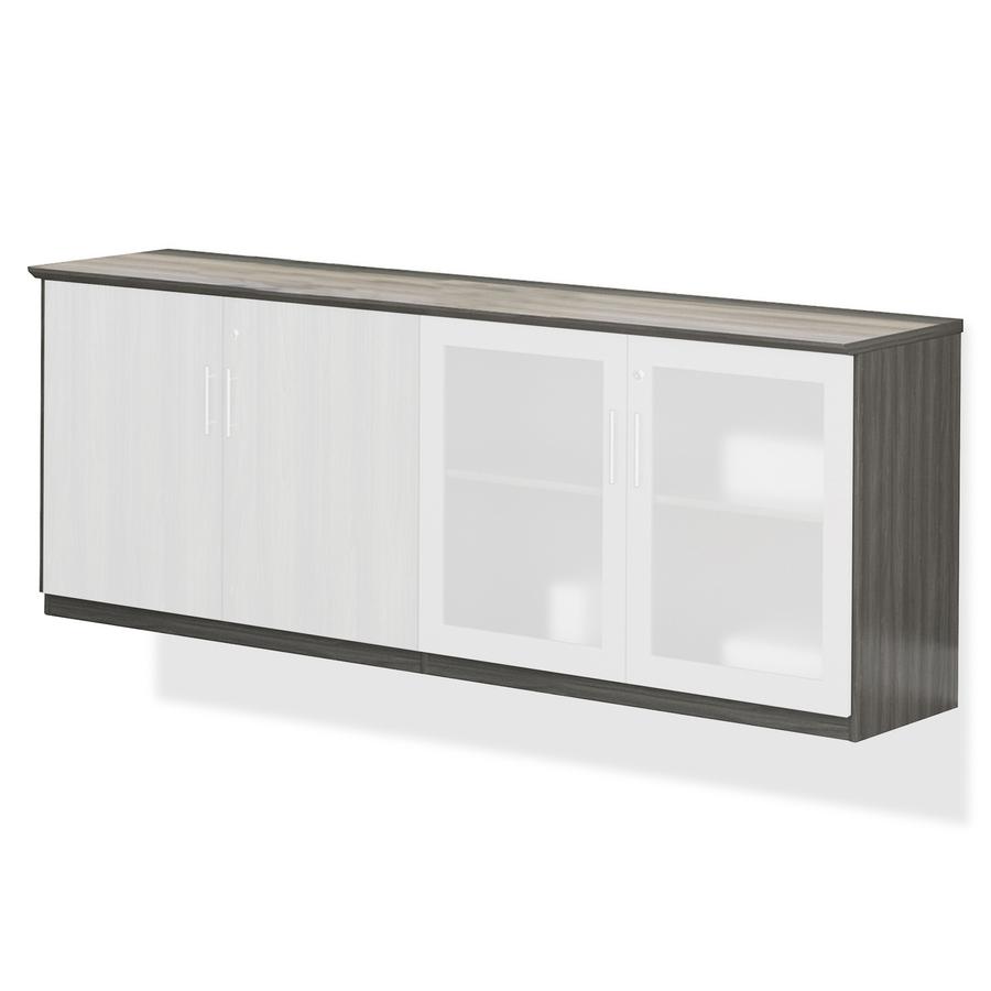 Mayline Medina Series Low Wall Cabinet - 72" x 20"29.5" , 1" Top - 2 Shelve(s) - Beveled Edge - Material: Steel - Finish: Gray, Laminate - For Office. Picture 3