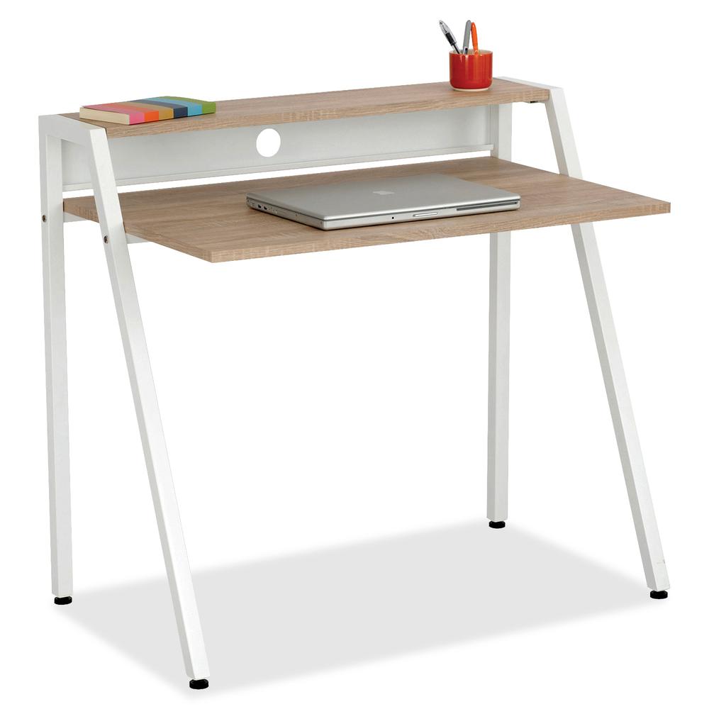 Safco Writing Desk - Laminated Rectangle Top - 37.75" Table Top Width x 22.75" Table Top Depth - 34.25" Height - Assembly Required - Beech. Picture 3