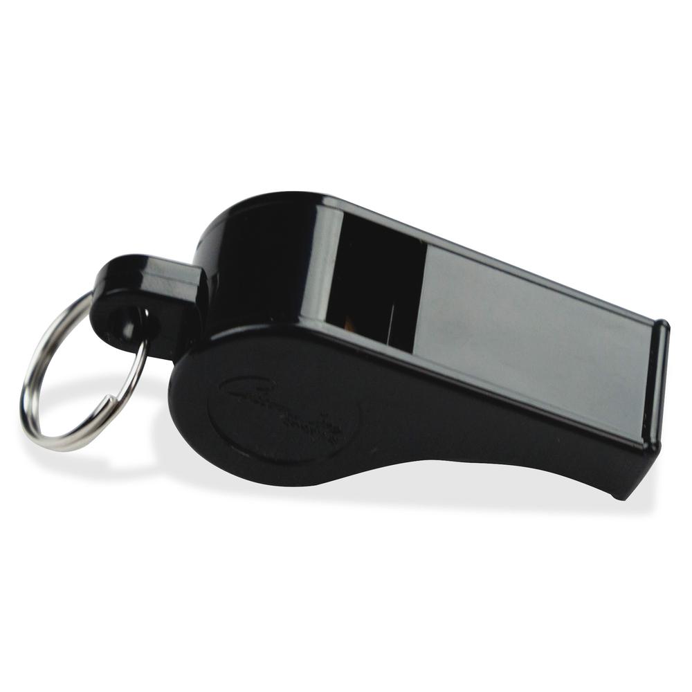 Champion Sports Medium Weight Plastic Whistle - 1 Dozen - Black. Picture 3