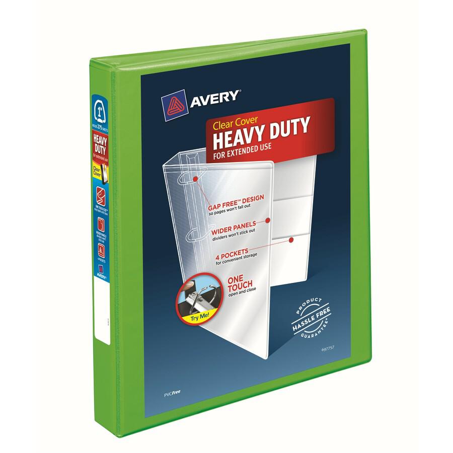 Avery&reg; Heavy-Duty View Binders - Locking One Touch EZD Rings - 1" Binder Capacity - Letter - 8 1/2" x 11" Sheet Size - 275 Sheet Capacity - Ring Fastener(s) - 4 Pocket(s) - Polypropylene - Recycle. Picture 2
