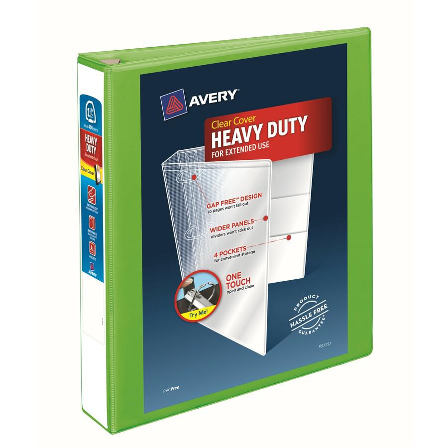 Avery&reg; Heavy-Duty View Binders - Locking One Touch EZD Rings - 1 1/2" Binder Capacity - Letter - 8 1/2" x 11" Sheet Size - 400 Sheet Capacity - Ring Fastener(s) - 4 Pocket(s) - Polypropylene - Rec. Picture 3