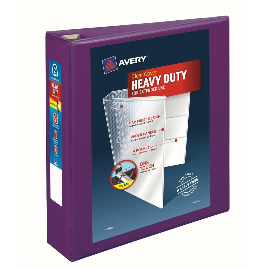 Avery&reg; Heavy-Duty View Binders - Locking One Touch EZD Rings - 2" Binder Capacity - Letter - 8 1/2" x 11" Sheet Size - 540 Sheet Capacity - Ring Fastener(s) - 4 Pocket(s) - Polypropylene - Recycle. Picture 2