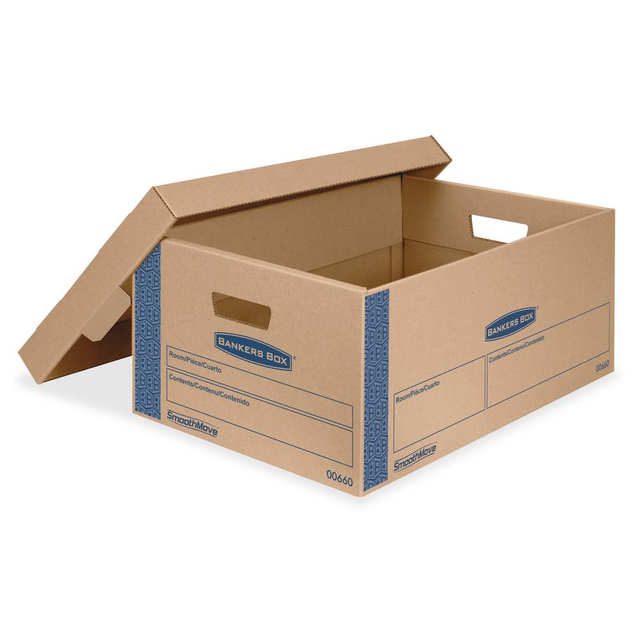 Bankers Box SmoothMove Moving Boxes - Internal Dimensions: 15" Width x 24" Depth x 10" Height - External Dimensions: 15.9" Width x 25.4" Depth x 10.3" Height - Media Size Supported: Legal - Lid Lock C. Picture 2