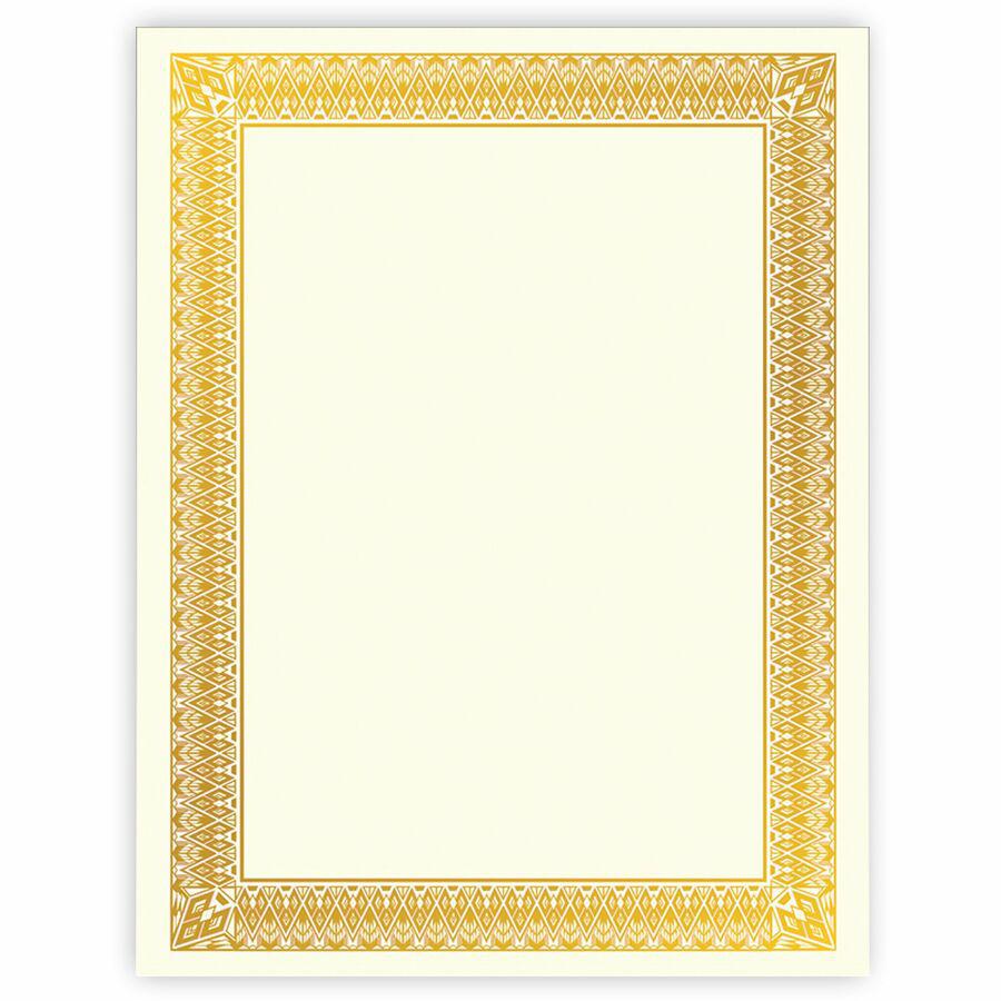 Geographics Gold Foil Certificate - Laser, Inkjet Compatible - Gold with Gold Border - 15 / Pack. Picture 4