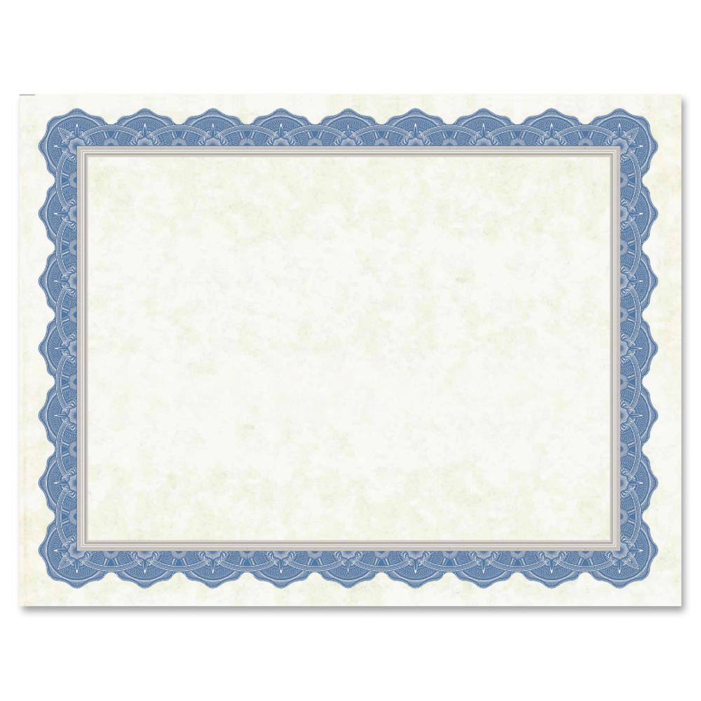 Geographics Drama Blue Border Blank Certificates - 8.5" x 11" - Inkjet, Laser Compatible with Blue Border - 15 / Pack. Picture 2