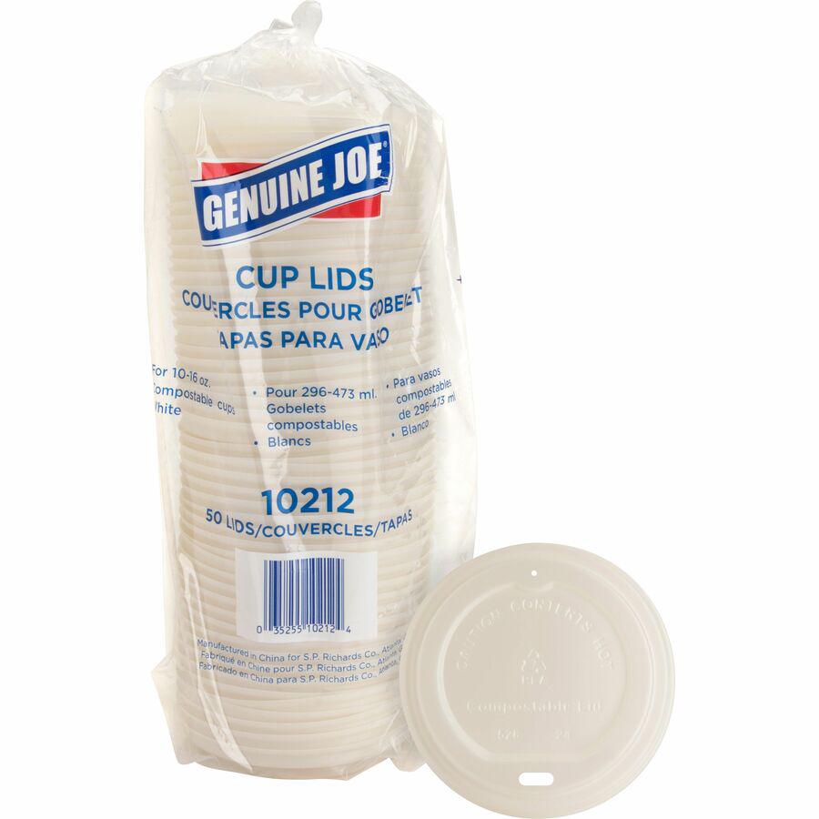 Genuine Joe Vented Hot Cup Lid - Polystyrene - 50 / Pack - White. Picture 2