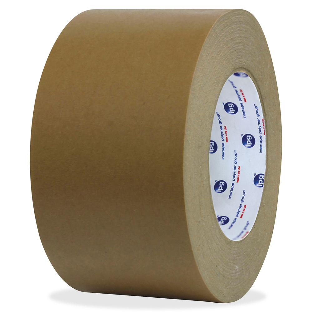 ipg Medium Grade Flatback Tape - 60 yd Length x 2" Width - Synthetic Rubber Backing - For Sealing, Packing, Framing, Tabbing - 24 / Carton - Brown. Picture 2