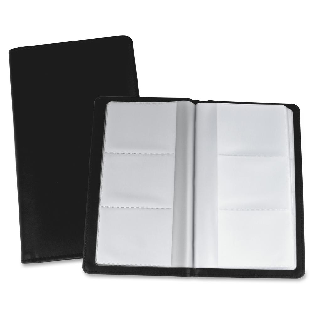 Lorell Business Card Storage Holder - 0.7" x 4.8" x 7" x - Vinyl, Plastic - 1 Each - Black, Clear. Picture 3