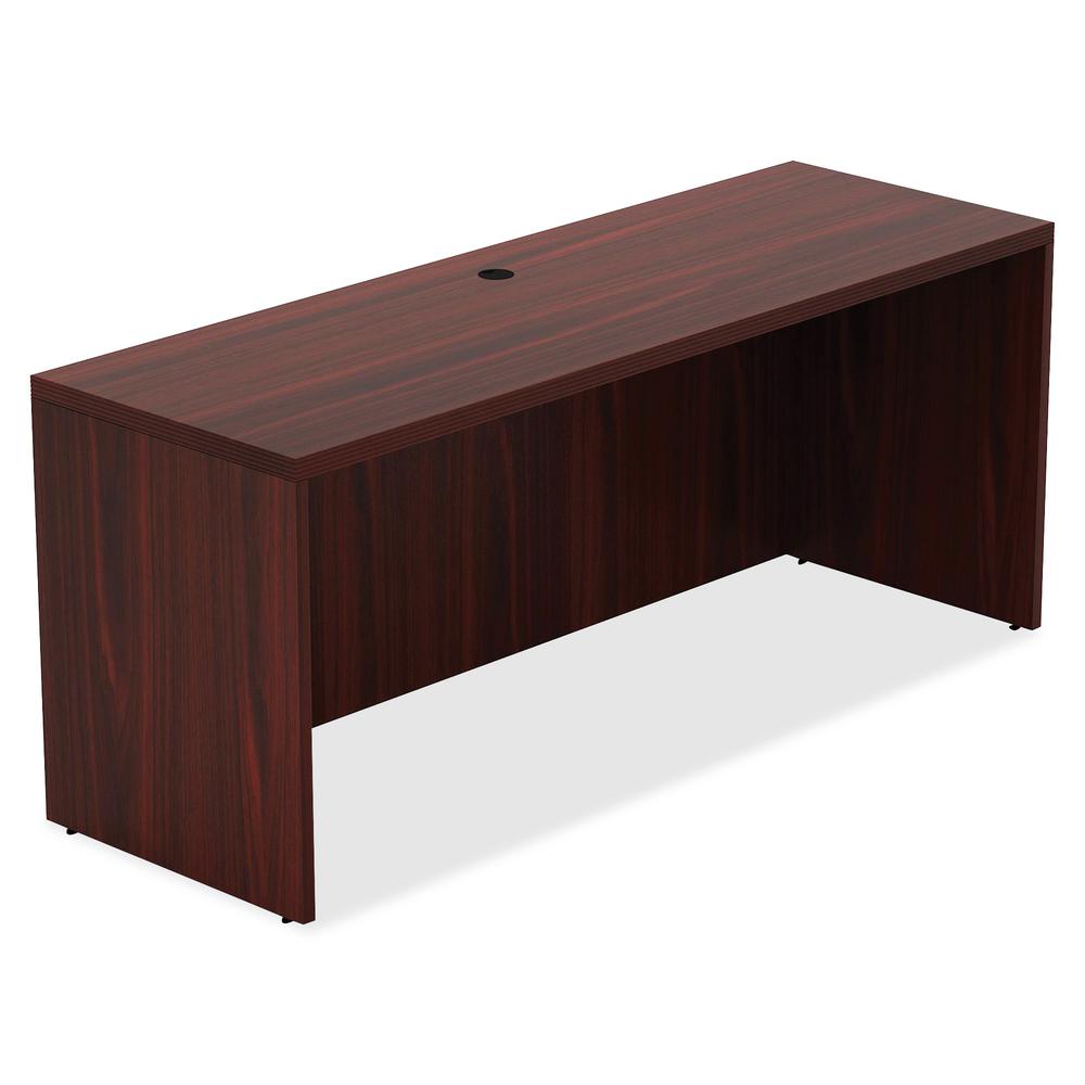 Lorell Chateau Series Mahogany Laminate Desking Credenza - 70.9" x 23.6"30" Credenza, 1.5" Top - Reeded Edge - Material: P2 Particleboard - Finish: Mahogany, Laminate. Picture 5
