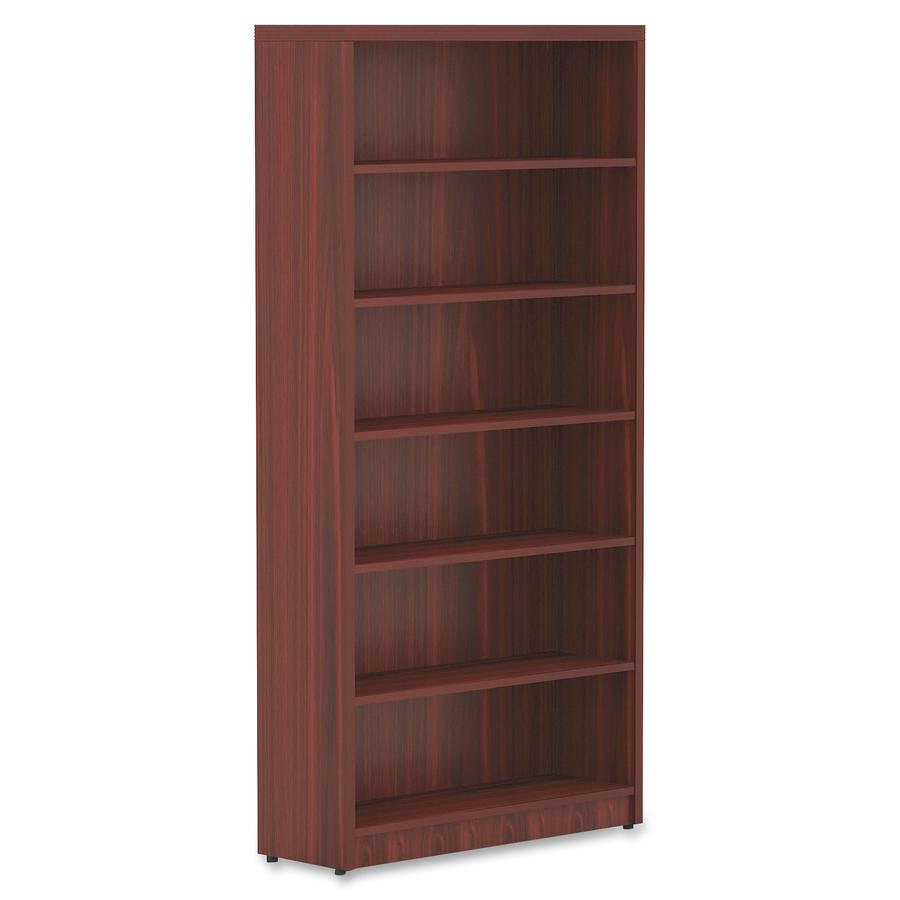Lorell Chateau Bookshelf - 1.5" Top, 36" x 11.6"72.5" Bookshelf - 6 Shelve(s) - Reeded Edge - Material: P2 Particleboard. Picture 2