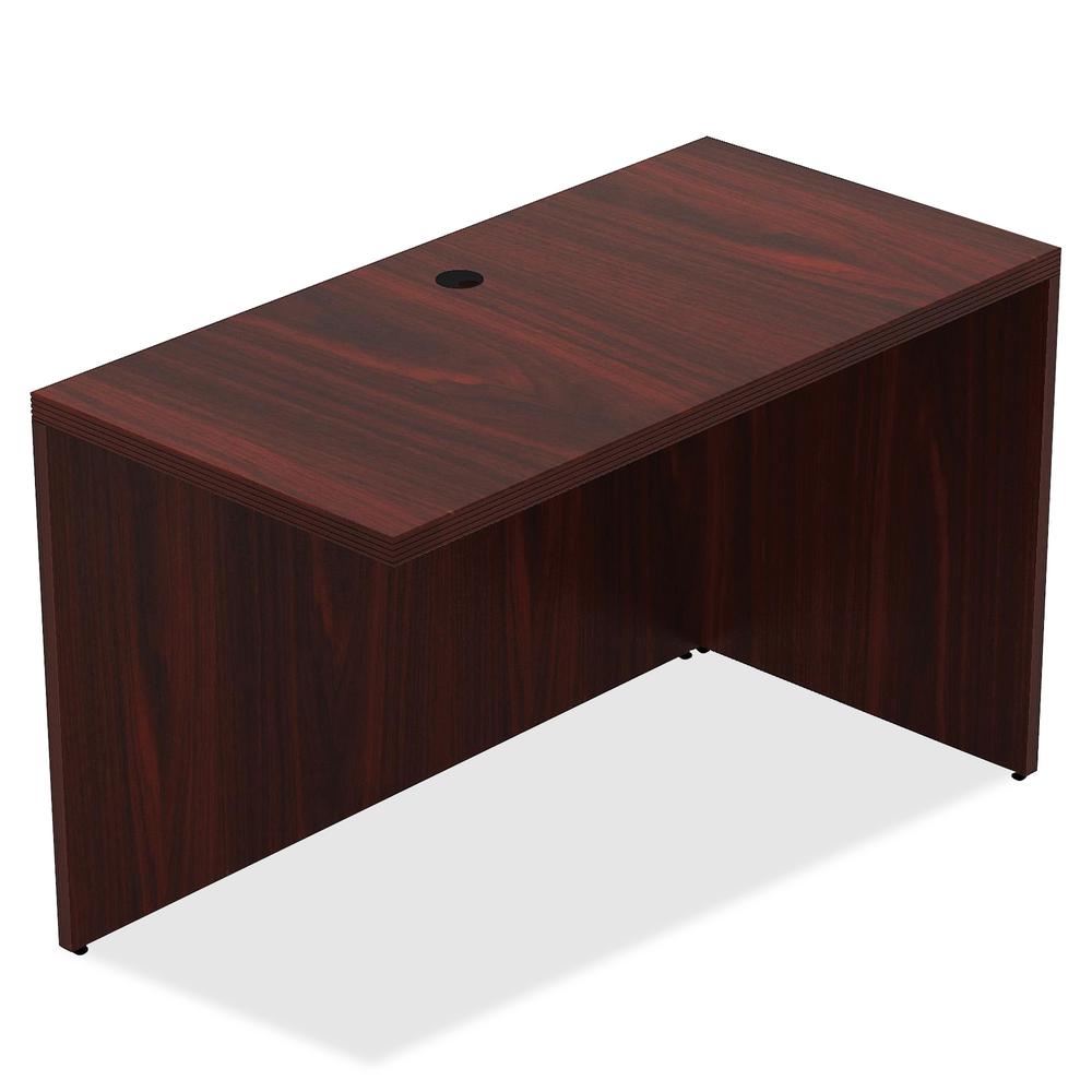 Lorell Chateau Series Return - 47.3" x 23.6"30" Desk, 1.5" Top - Reeded Edge - Material: P2 Particleboard - Finish: Mahogany, Laminate - Durable, Modesty Panel, Grommet, Cord Management - For Office. Picture 4