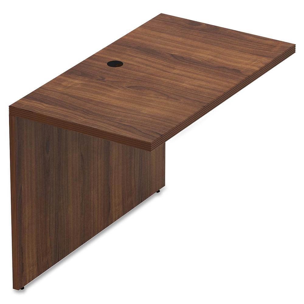 Lorell Chateau Series Mahogany Laminate Desking - 41.4" x 23.6"30" Bridge, 1.5" Top - Reeded Edge - Material: P2 Particleboard - Finish: Mahogany, Laminate - For Office. Picture 6