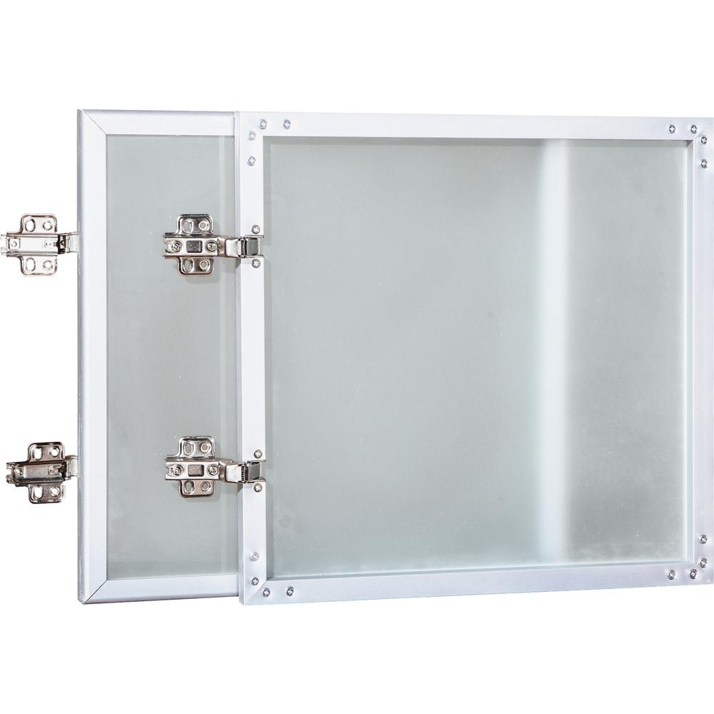 Lorell Wall-Mount Hutch Frosted Glass Door - 0.2" , 36"Door, 16.6" x 16" x 0.9" - Material: Frosted Glass Door - Finish: Frost. Picture 10