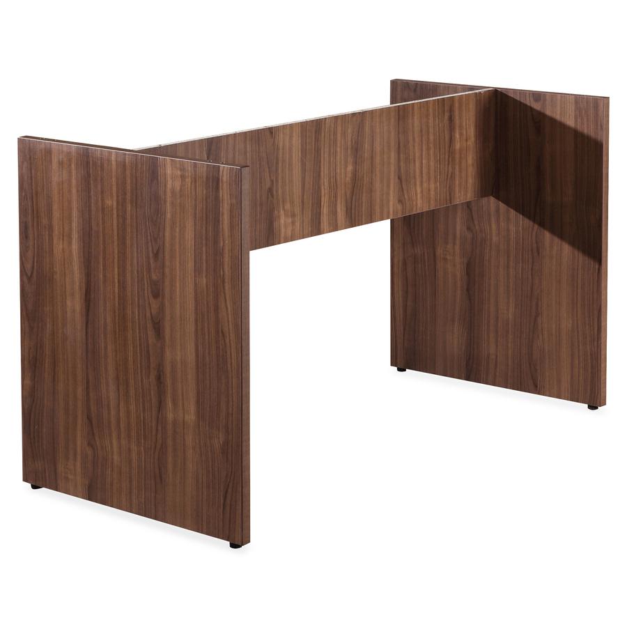 Lorell Essentials 8' Conference Table Base - Two Leg Base - 2 Legs - 49.63" Table Top Width x 23.63" Table Top Depth - 28.50" Height - Laminated, Walnut - P2 Particleboard - 1 Each. Picture 5