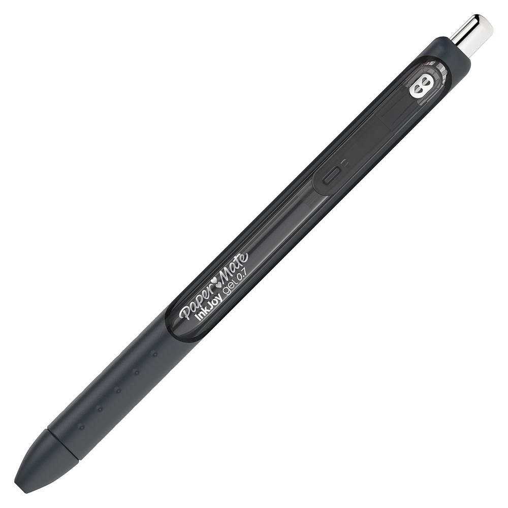Paper Mate InkJoy Gel Pen - 0.7 mm Pen Point Size - Retractable - Black Gel-based Ink - Black Barrel - 10 / Pack. Picture 2