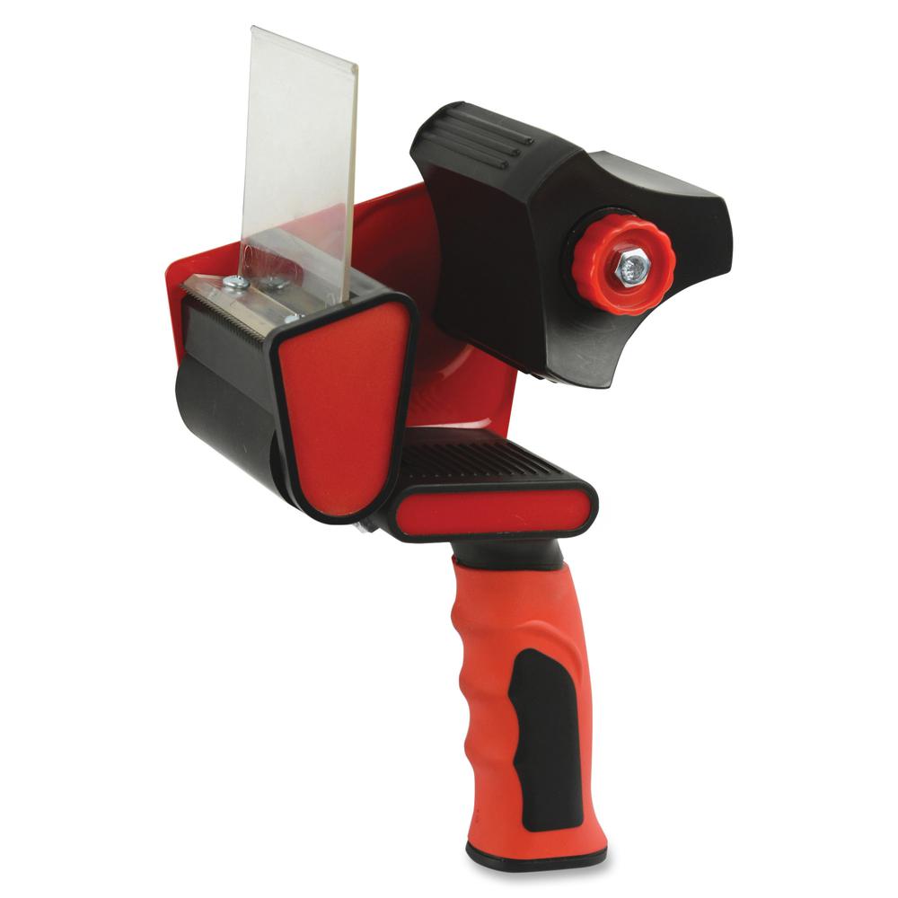 Sparco Handheld Tape Dispenser - 3" Core - Refillable - Ergonomic Design, Adjustable Tension Mechanism, Durable - Red, Black - 1 Each. Picture 4