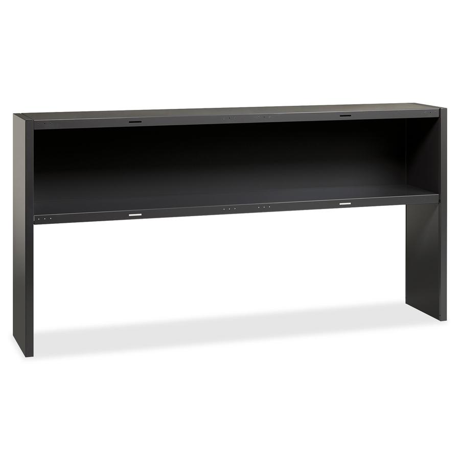 Lorell Charcoal Steel Desk Series Stack-on Hutch - 72" - Material: Steel - Finish: Charcoal. Picture 4