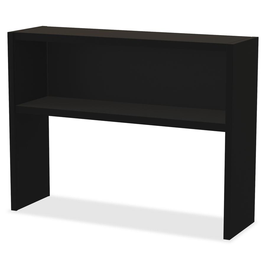 Lorell Fortress Modular Series Stack-on Hutch - 48" - Material: Steel - Finish: Black - Grommet, Cord Management. Picture 6
