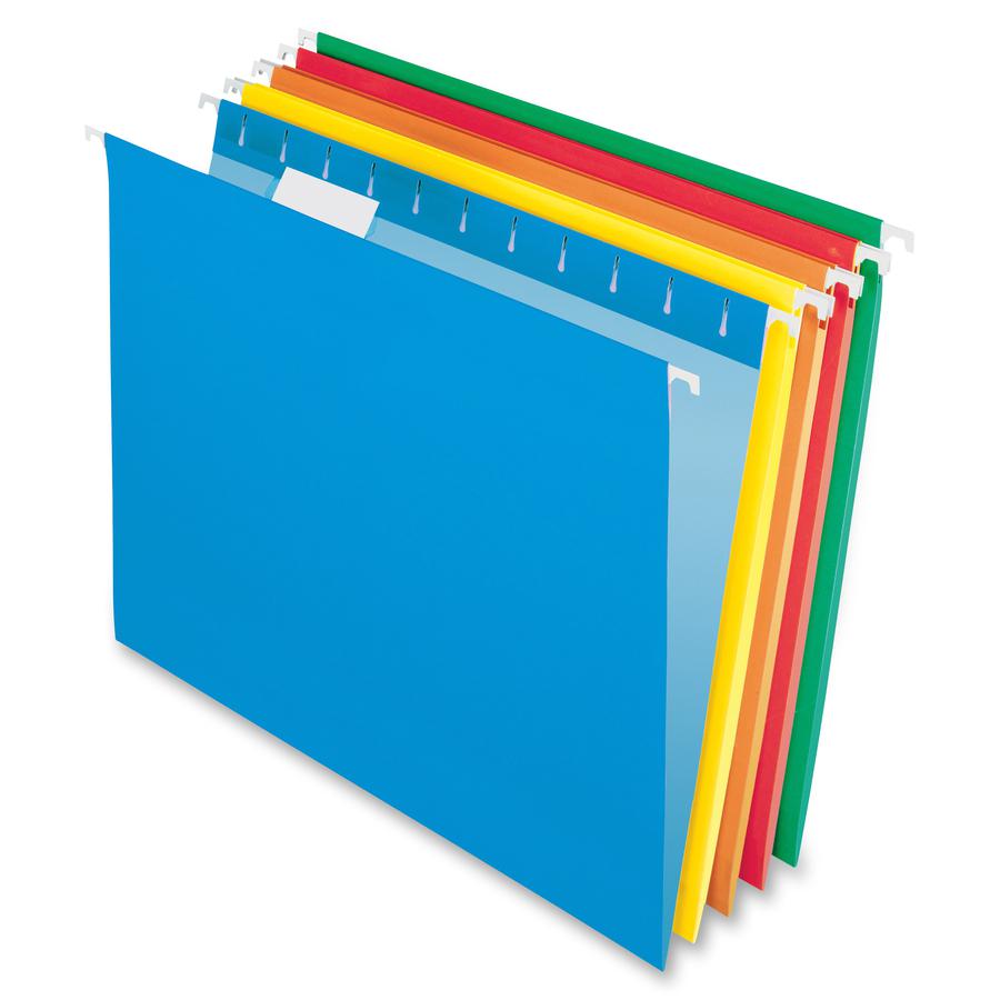 Pendaflex 1/5 Tab Cut Letter Recycled Hanging Folder - 8 1/2" x 11" - Assorted - 100% Recycled - 25 / Box. Picture 2