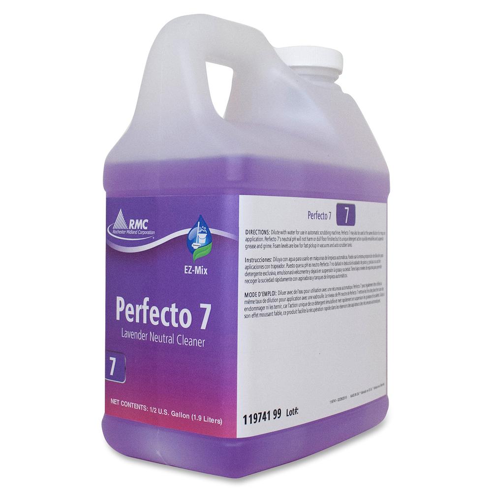 RMC Perfecto 7 Lavendar Cleaner - For Wall, Floor, Chrome, Porcelain, Stainless Steel - Concentrate - 64.2 fl oz (2 quart) - Lavender Scent - 4 / Carton - Purple. Picture 2