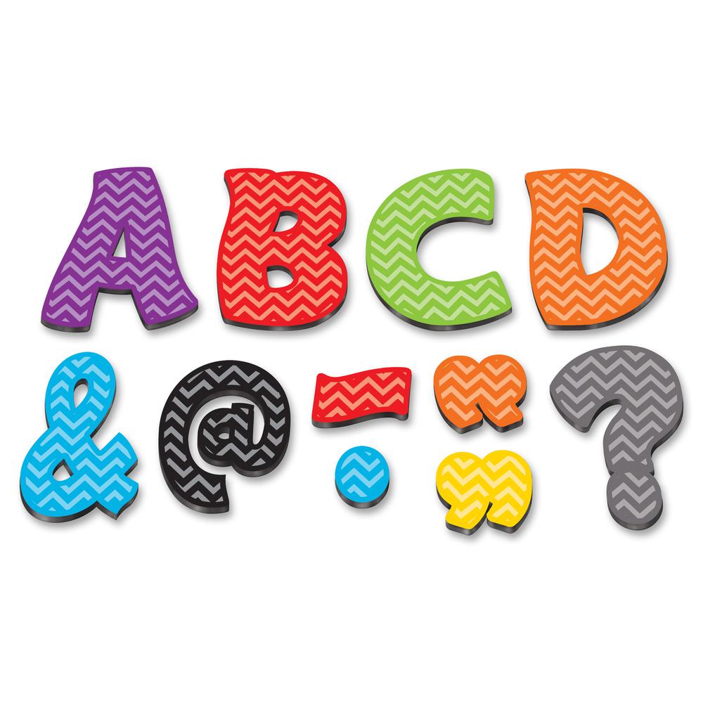 Teacher Created Resources Chevron 3" Magnetic Letters - Learning Theme/Subject - Magnetic - Chevron - Durable, Damage Resistant - 0.10" Height x 3" Width x 3" Depth - Multicolor - 67 / Pack. Picture 2