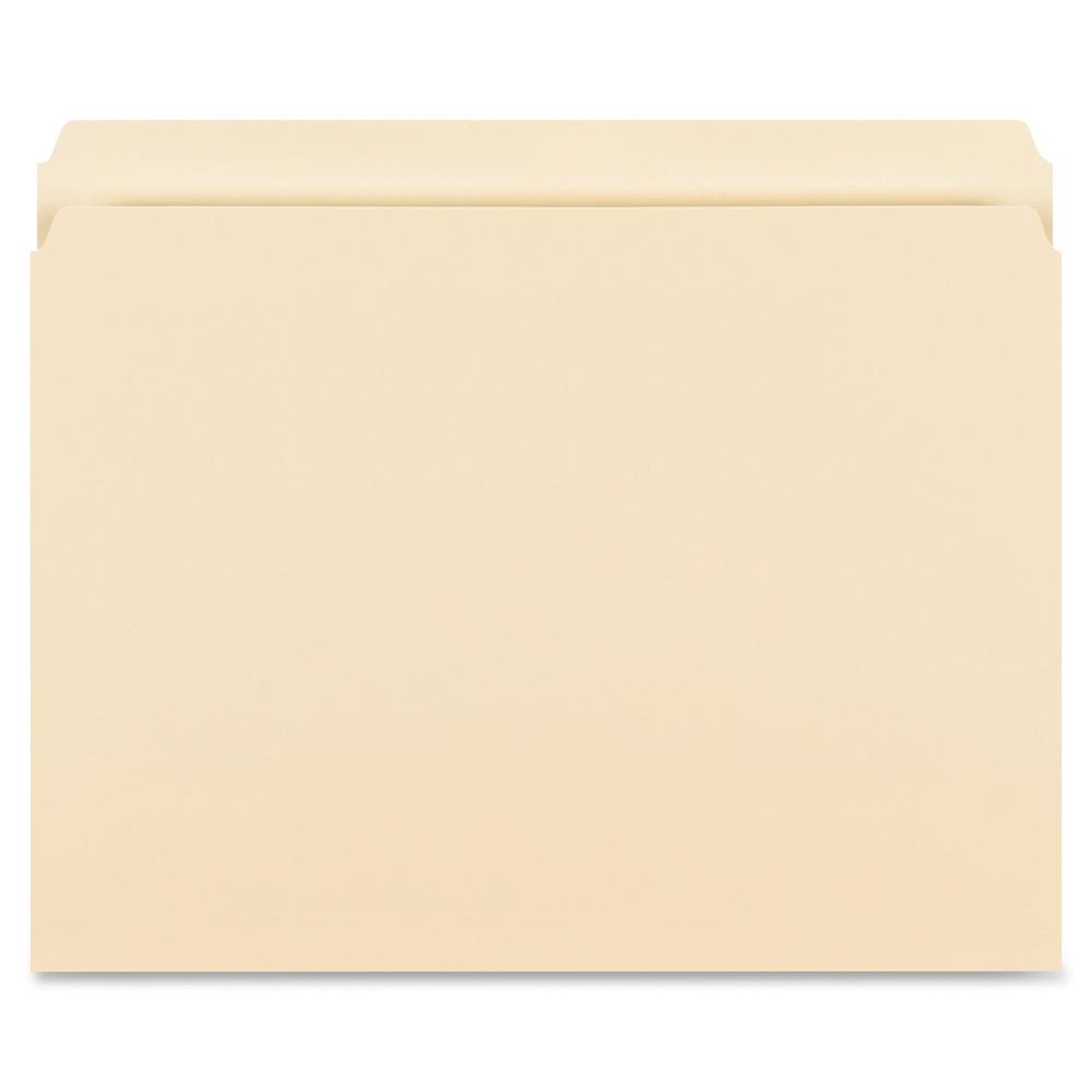 Business Source Straight Tab Cut Letter Recycled Storage Folder - 8 1/2" x 11" - Manila - 10% Recycled - 50 / Box. Picture 2