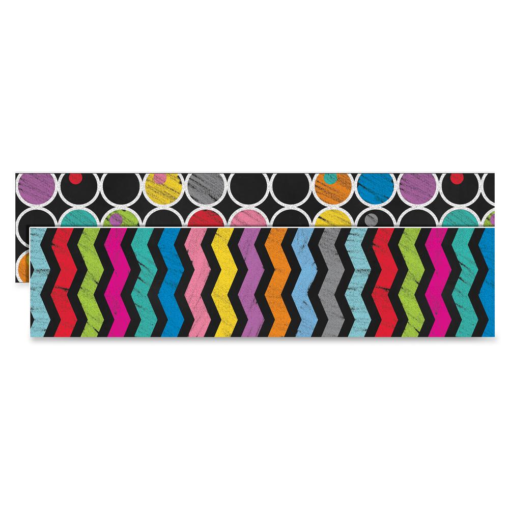 Carson Dellosa Education Colorful Chalkboard Straight Borders - Learning Theme/Subject - 12 x Strips of Border Shape - Colorful Chalkboard - 36" Height x 3" Width x 38.13" Length - Multicolor - 12 / P. Picture 2