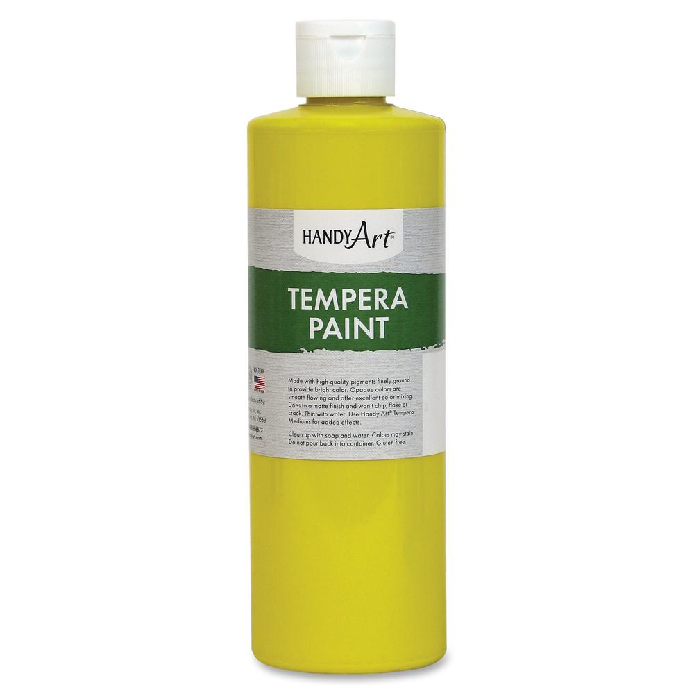 Handy Art 16 oz. Premium Tempera Paint - 16 fl oz - 1 Each - Yellow. Picture 2