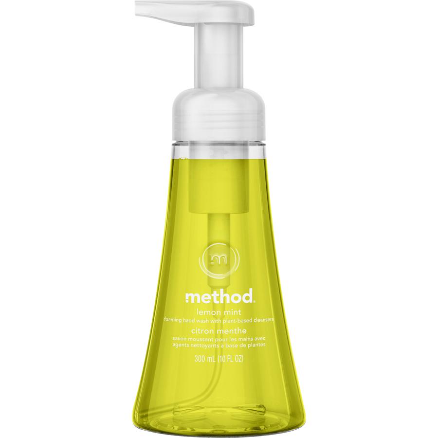 Method Foaming Hand Soap - Lemon Mint ScentFor - 10 fl oz (295.7 mL) - Pump Bottle Dispenser - Hand - Lemon Yellow - Paraben-free, Phthalate-free, Triclosan-free - 1 Each. Picture 4
