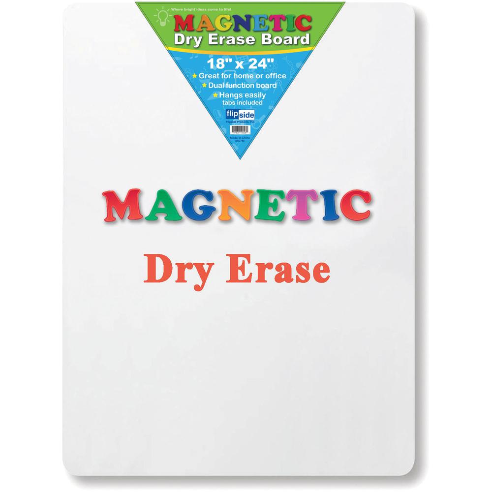 Flipside Magnetic Dry Erase Board - 18" (1.5 ft) Width x 24" (2 ft) Height - White Surface - Rectangle - Magnetic - 1 Each. Picture 2