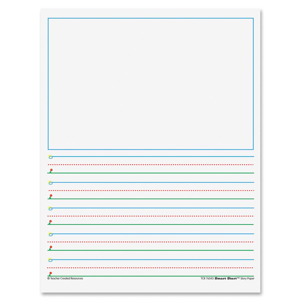Teacher Created Resources K - 1 5/8" Space Writing Paper - Letter - 0.63" Ruled - 8 1/2" x 11" - White Paper - 360 / Pack. Picture 2