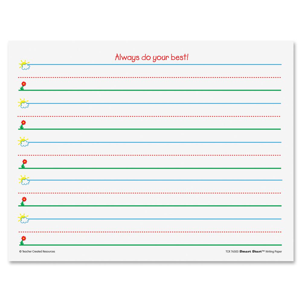 Teacher Created Resources Spacing Writing Paper - 1" Ruled - 8 1/2" x 11" - White Paper - 360 / Pack. Picture 2