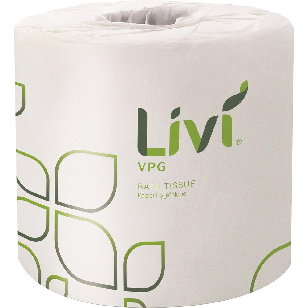 Livi Solaris Paper Two-ply Bath Tissue - 2 Ply - 4.06" x 3.66" - 500 Sheets/Roll - White - Virgin Fiber - Perforated, Embossed, Eco-friendly, Soft, Individually Wrapped - For Bathroom - 96 / Carton. Picture 2