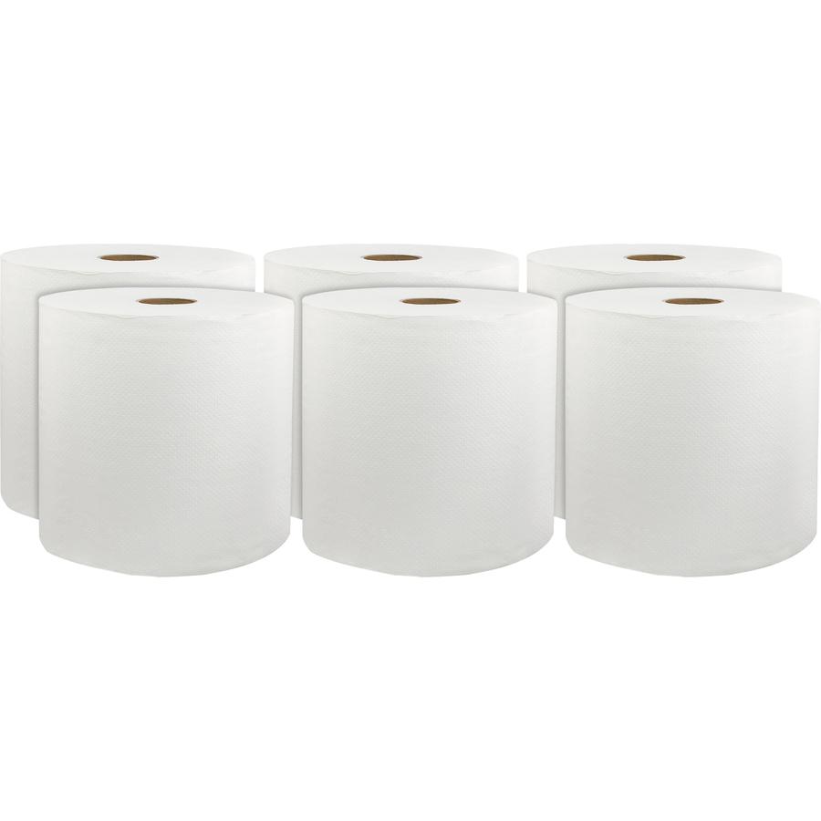 Livi Solaris Paper Hardwound Paper Towels - 1 Ply - 8" x 800 ft - White - Virgin Fiber - 6 / Carton. Picture 3
